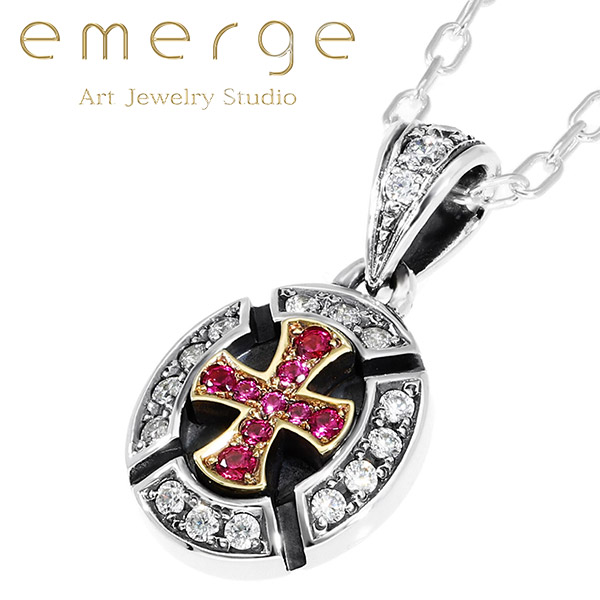 emerge エマージュ ラグジュアリー クロス ペンダント チェーン付き シルバーネックレス シルバー ネックレス シルバー925 シルバー 爆買