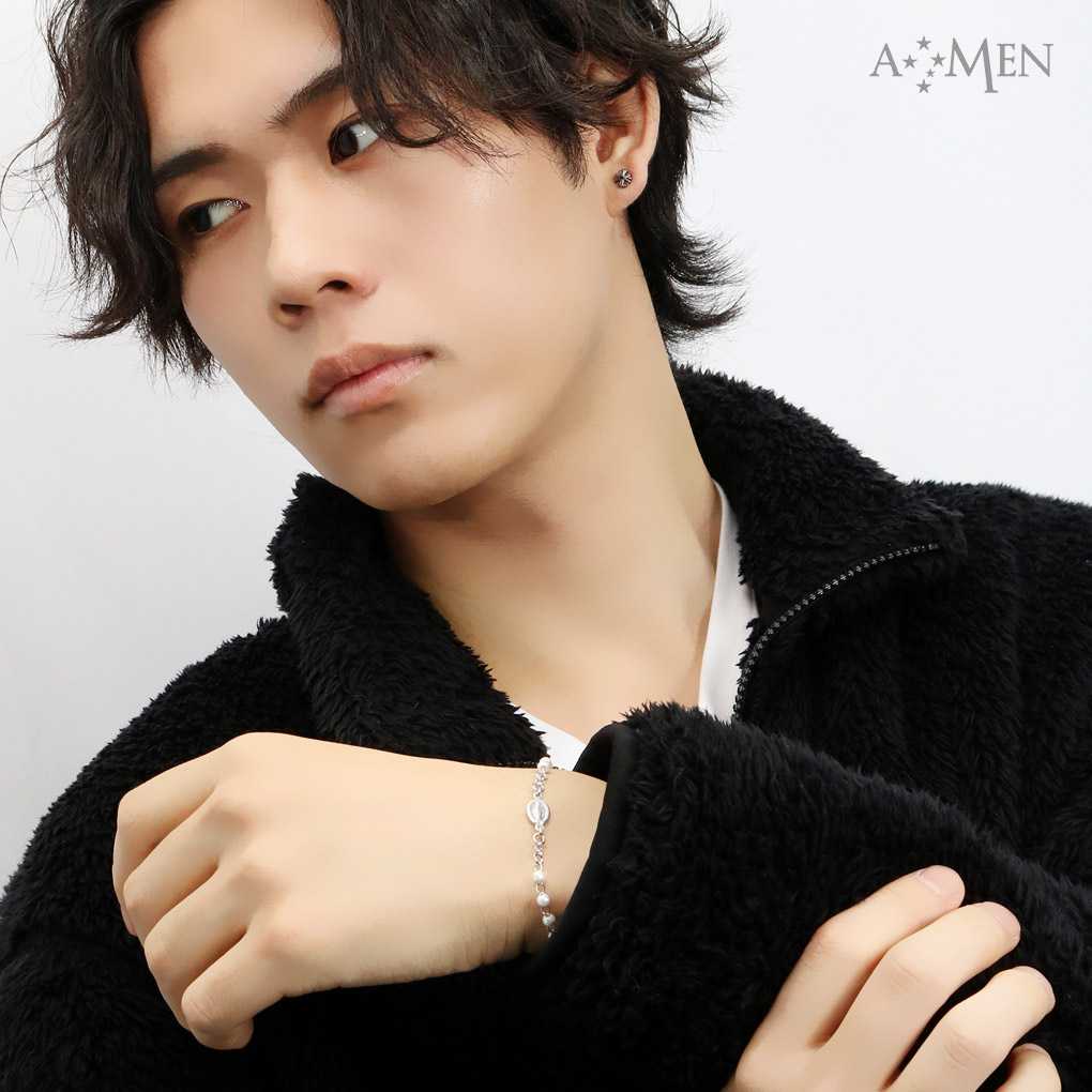 AMEN アメン マリア メダイ クロス シルバー ブレスレット 19〜21cm