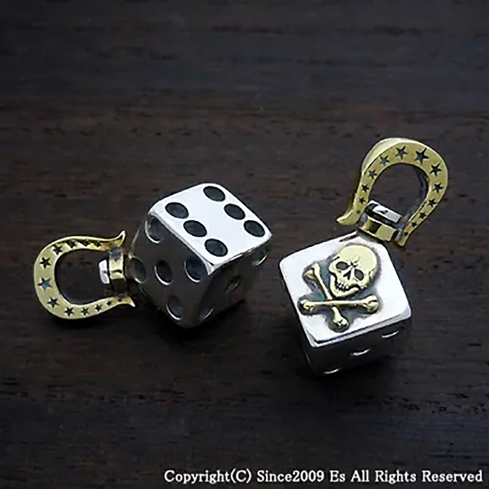 es Es Dice Pendant w/Cross Bone Skull ペンダントトップ チェーン