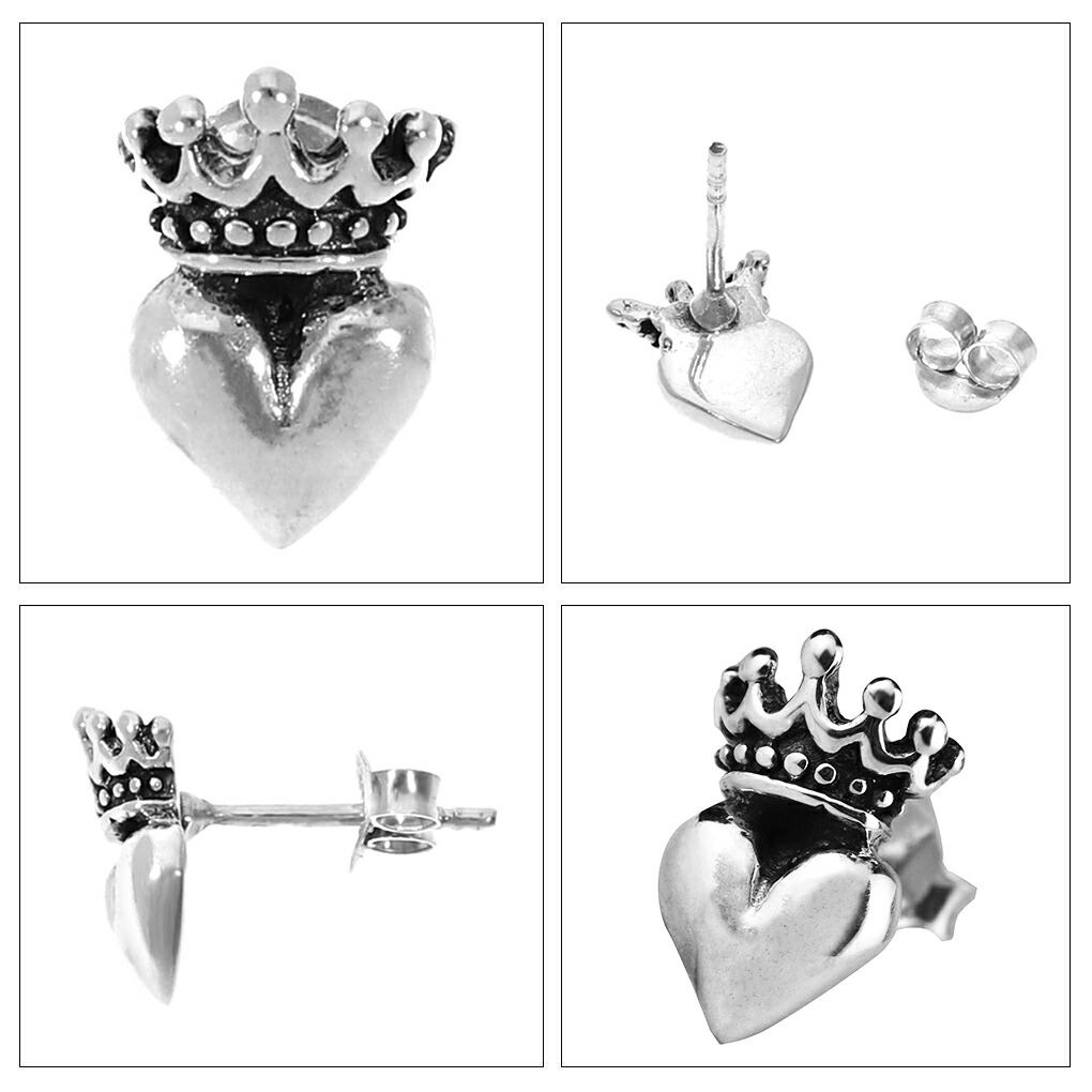 048Ag【シルバー】ピアス　クラウン　王冠　大人可愛い　好印象　S925　CZ 王冠ピアス シルバーアクセサリー クラウン おうかん