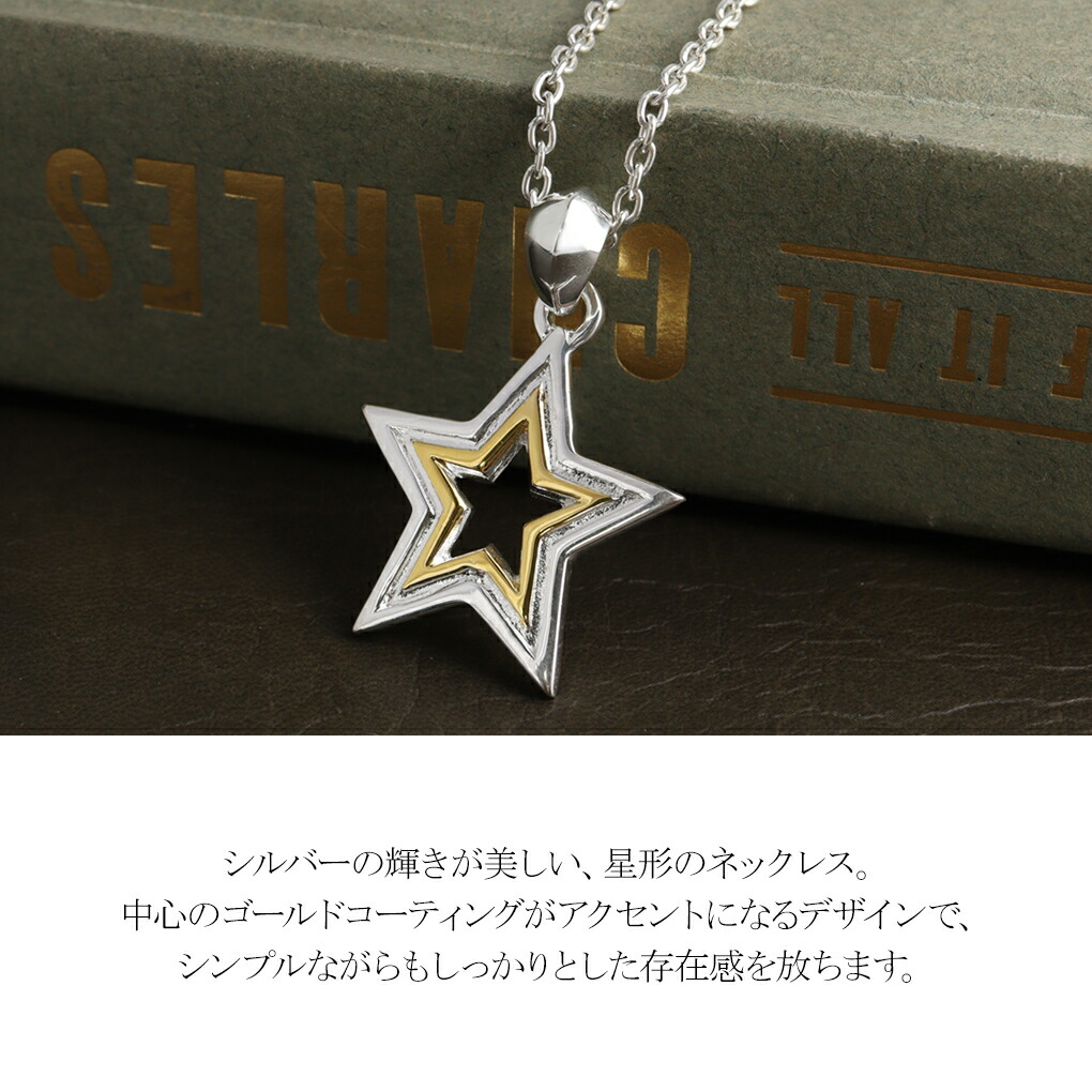 スター ネックレス ペンダント ペンダントトップ シルバー 星
