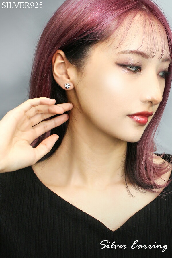 e.m. クロス シルバー925 ジルコニア 両耳用 ピアス ジルコニアピアス(LL)（ピアス（片耳用））｜e.m.（イーエム）の