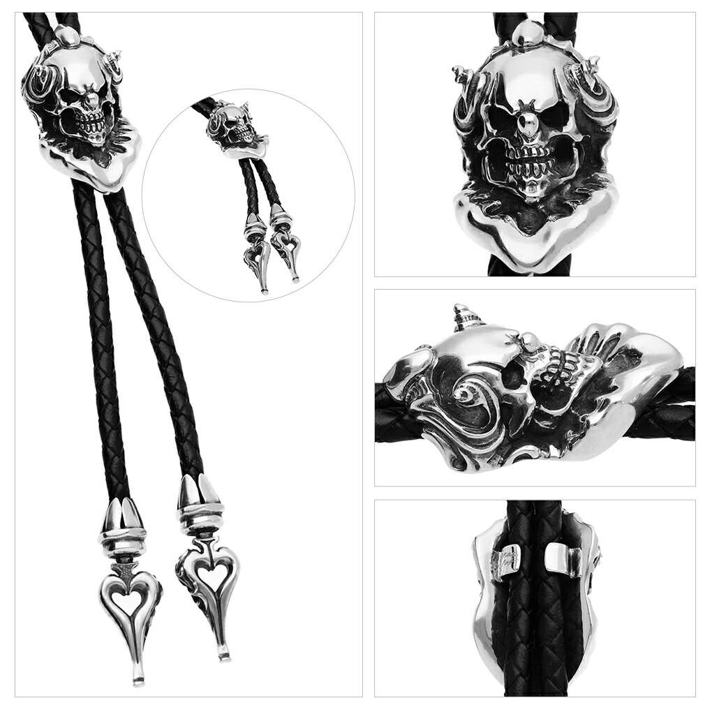 PPFM 神の服　スカル　ループタイ F.A.L スウィル ループタイ ネックレス シルバー925 革紐 ペンダント