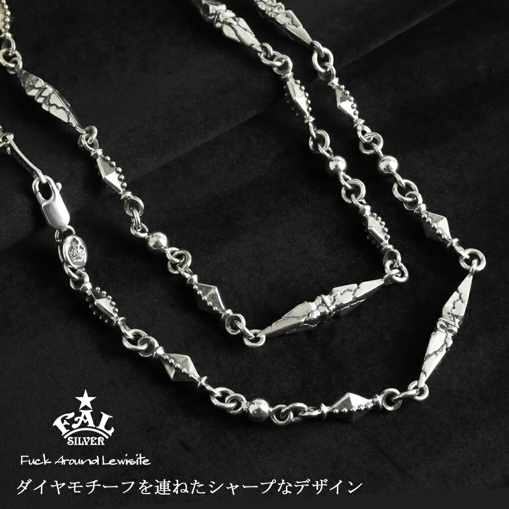 F.A.L フォー サイデッド ピラミッド カラム ネックレス シルバー925 シルバーチェーン チェーン シルバー バー 棒 バーネックレス 幾何学 爆買の画像