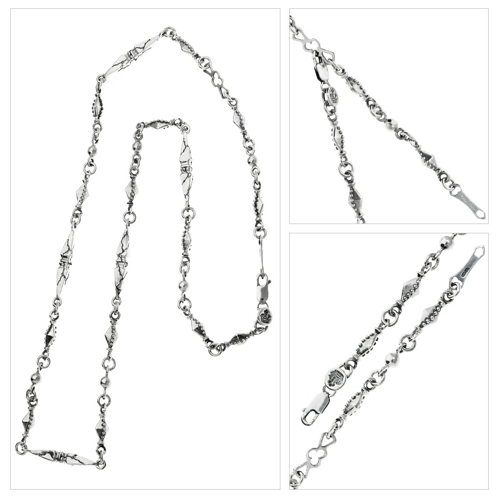 F.A.L フォー サイデッド ピラミッド カラム ネックレス シルバー925 シルバーチェーン チェーン シルバー バー 棒 バーネックレス 幾何学 爆買の画像