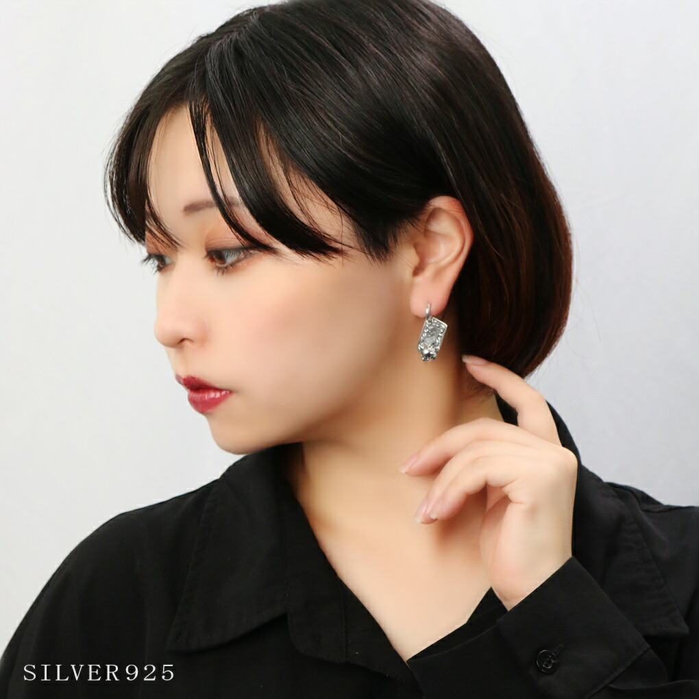 TINY SKULL HINGED HOOPS Silver PIERCED EARRINGS（ピアス