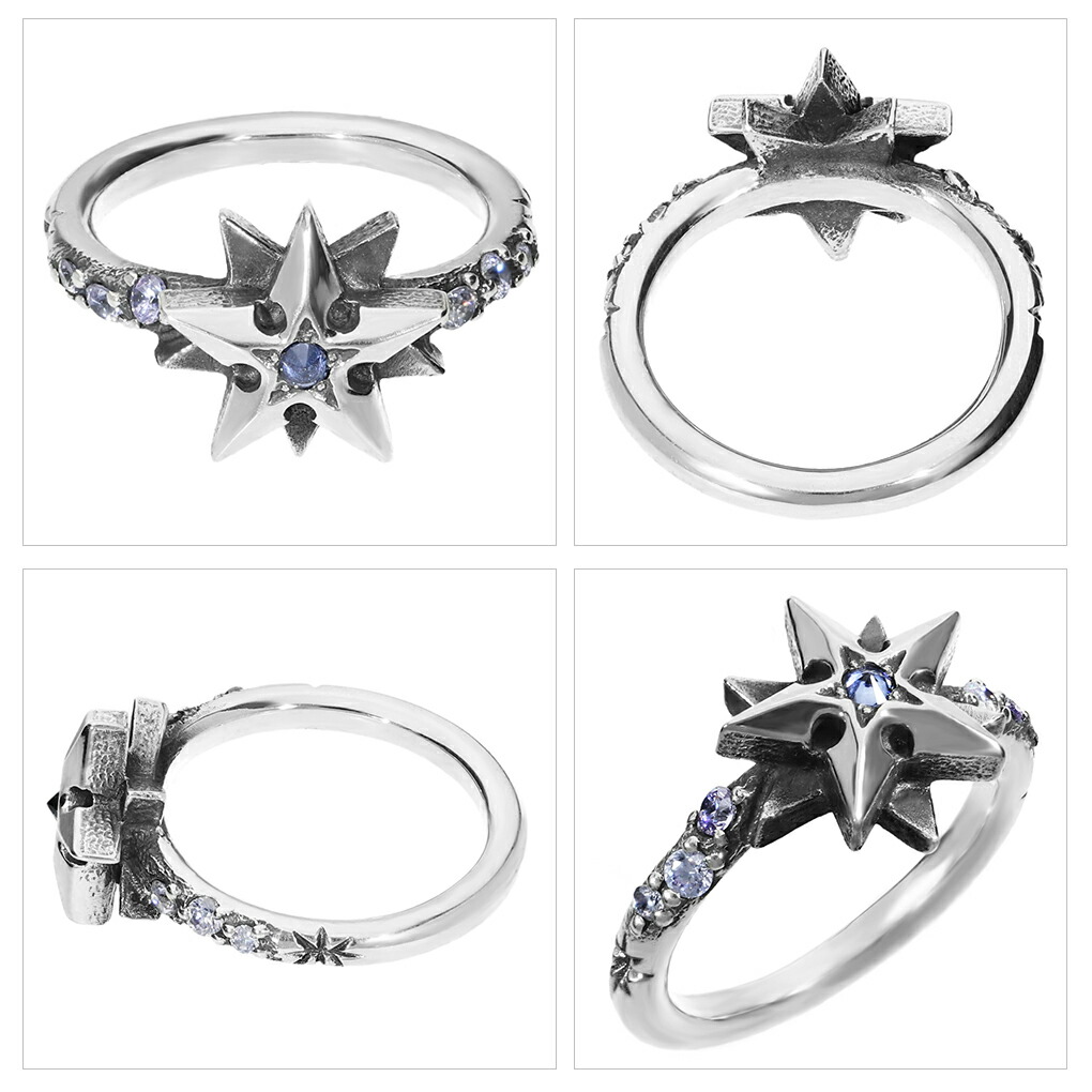 F.A.L ノーティカル ゴシック スター ライト リング シルバー925 指輪