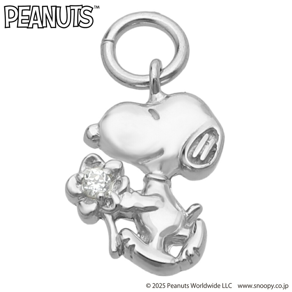 SNOOPY（スヌーピー） フラワー チャーム シルバー ピアスチャーム 1P
