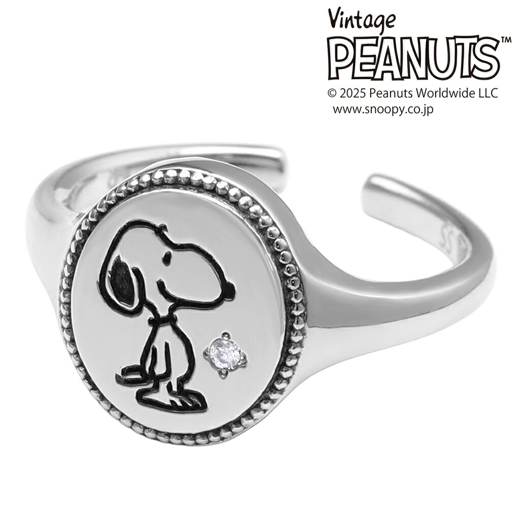 PEANUTS 「 phiten モデル 」 スヌーピー 印台 リング 指輪 12〜17号 ファイテン ステンレス 公式 グッズ 大人 ギフト ピーナッツ 爆買