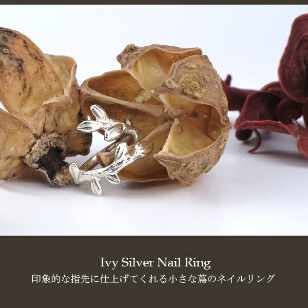 小枝 ネイルリング フリーサイズ 調節可能 シルバー925 リング 指輪