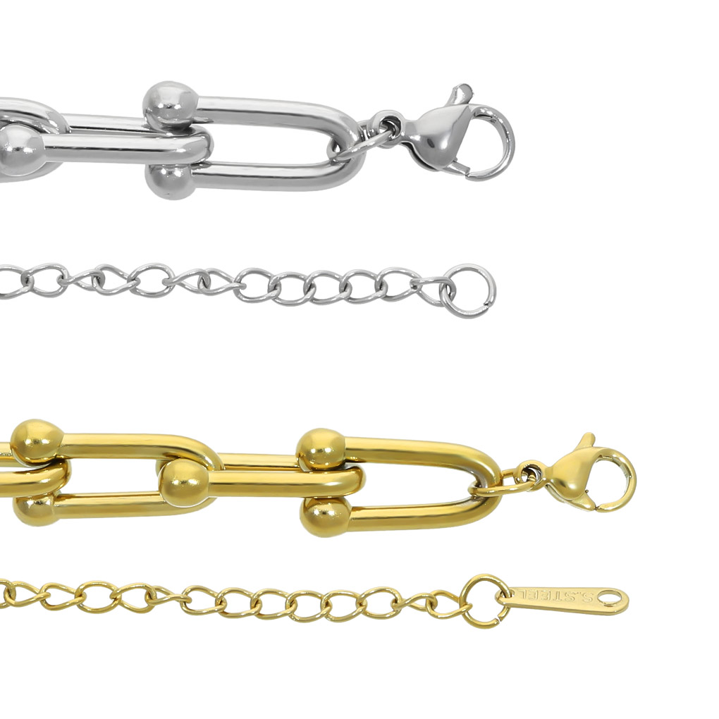 ご*う様 ステンレススチール リンクチェーンブレスレット COO+i ブレスレット ステンレスチェーンブレスレット レディース