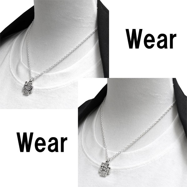 ネックレストップ メンズ シルバー トランプ クロス Queen King 人気