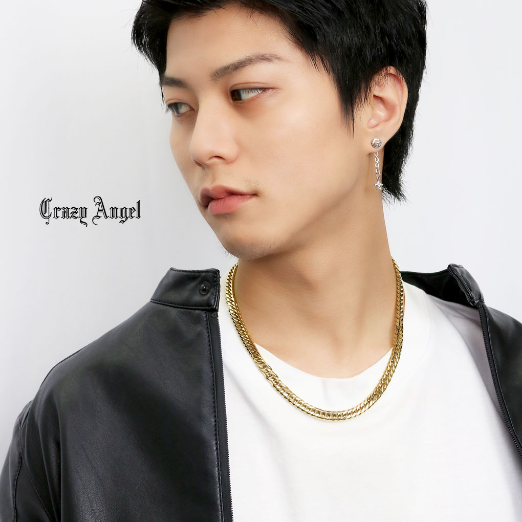 クレイジーエンジェル 喜平ネックレス 6面ダブル ゴールド 幅8mm 50cm