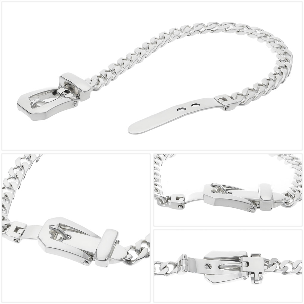 正規品　プラダ　チェーンベルト　喜平　バックル　ロゴ刻印　レディース　y2k PRADA - 正規品 プラダ チェーンベルト 喜平 バックル ロゴ刻印