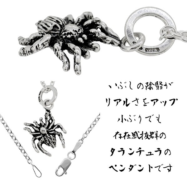 シルバーネックレス メンズ 蜘蛛 クモ タランチュラ ブランド
