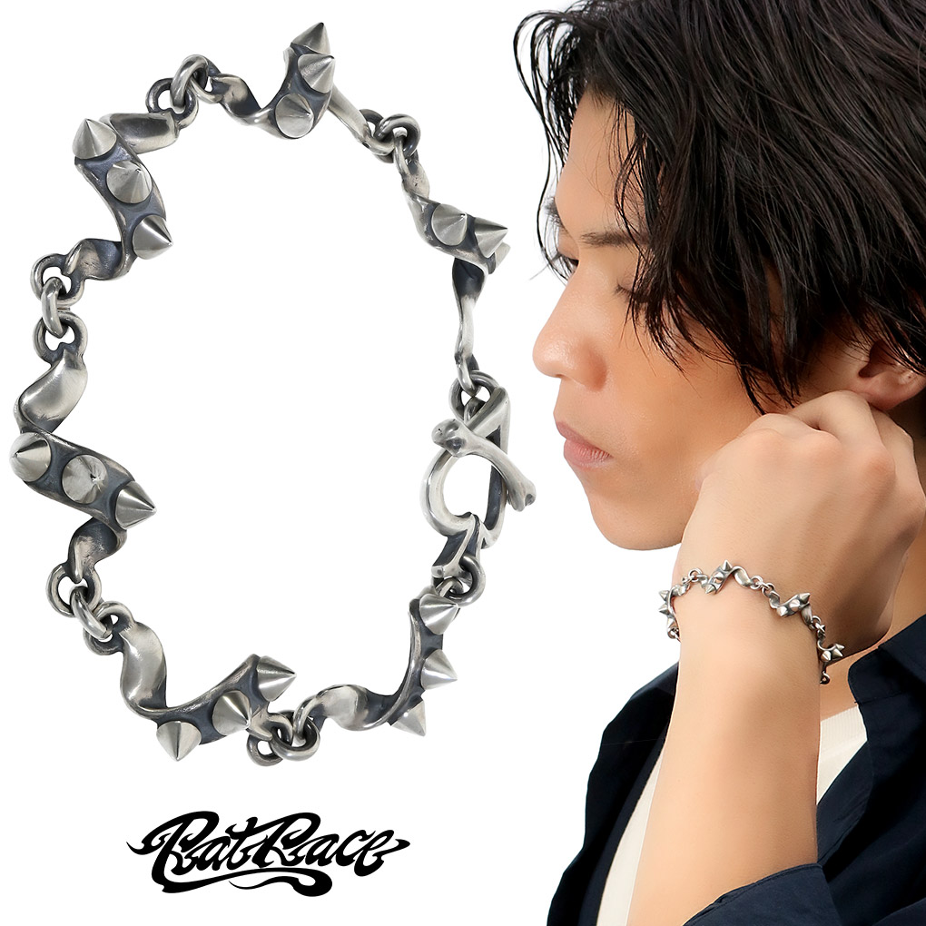 ラットレース　RAT RACE ブレスレット　シルバーアクセ Rat Race RAT RACE ラットレース スタッズ オン リボン HATE