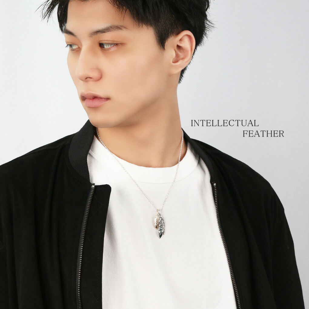 M's collection INTELLECTUAL FEATHER ダブル フェザー ネックレス ペンダント ペンダントトップ ペンダントチャーム シルバー 925 K10 10金 10k 爆買の画像