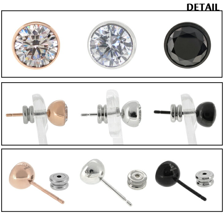 Zanipolo Terzini ジルコニア サージカルステンレス ピアス 1P 片耳用 メンズ 医療用 金属アレルギー サージカルステンレス ピアス | Zanipolo Terzini | 06