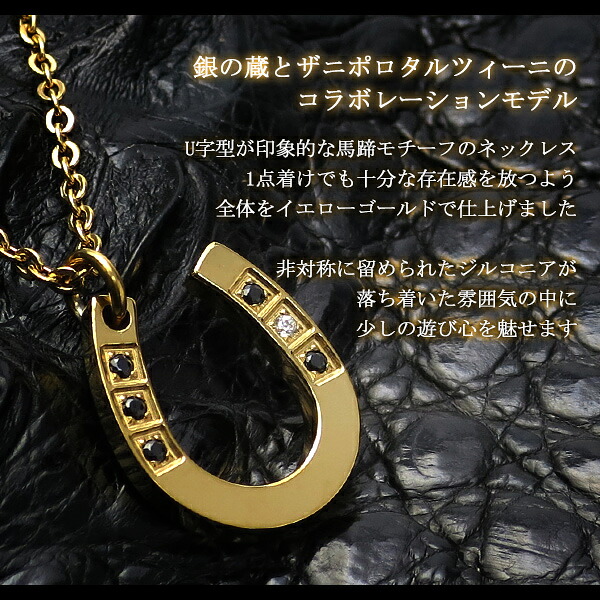 当店限定 ザニポロタルツィーニ 選べる2カラー 馬蹄 ゴールド ネックレス メンズ サージカルステンレス 金属アレルギー対応 金 銀 シルバー 爆買の画像