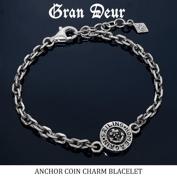GRAN DEUR アンカー コイン ブレスレット シルバー925 ブルー
