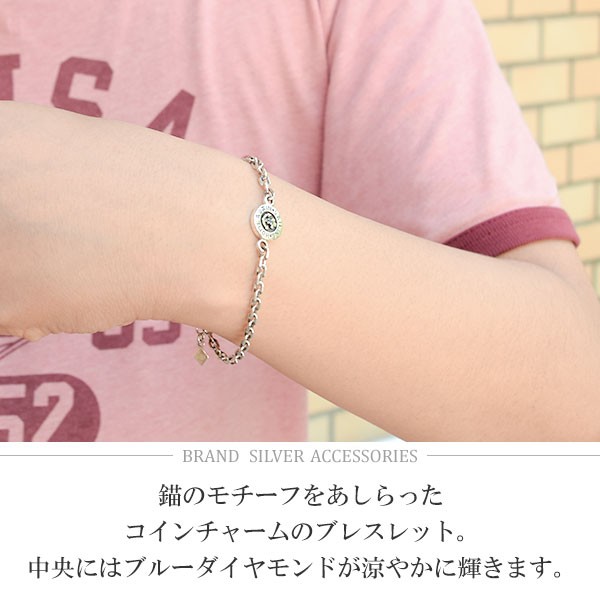 GRAN DEUR アンカー コイン ブレスレット シルバー925 ブルー