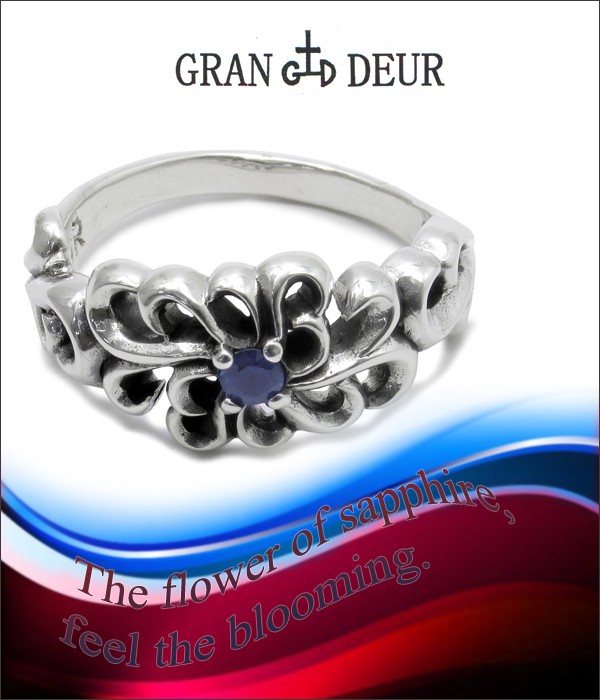 サファイア付きゴールドシルバーリング ブルーサファイア シルバーリング | エンゲージリング | プロミス