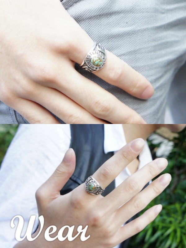 ターコイズ 指輪 メンズ リング シルバー ナンバーエイトターコイズ 17