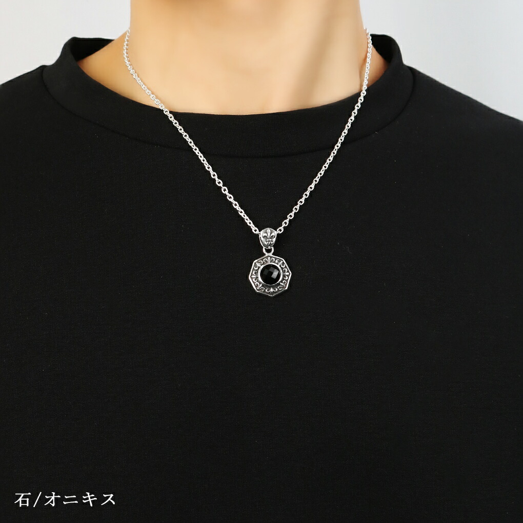 GRAN DEUR 選べる 天然石 リリー オクタゴン フレーム シルバー