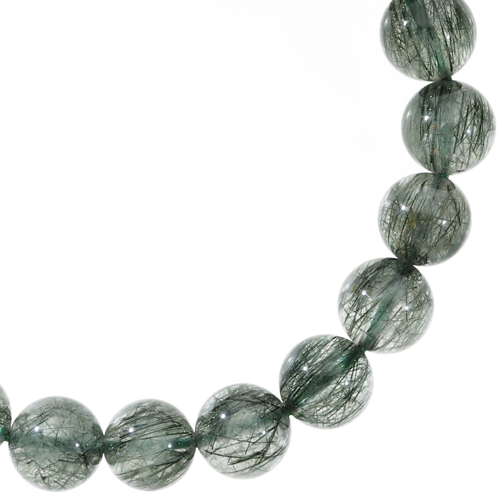 グリーンルチル ブレスレット 9mm 18cm メンズ M レディース L サイズ