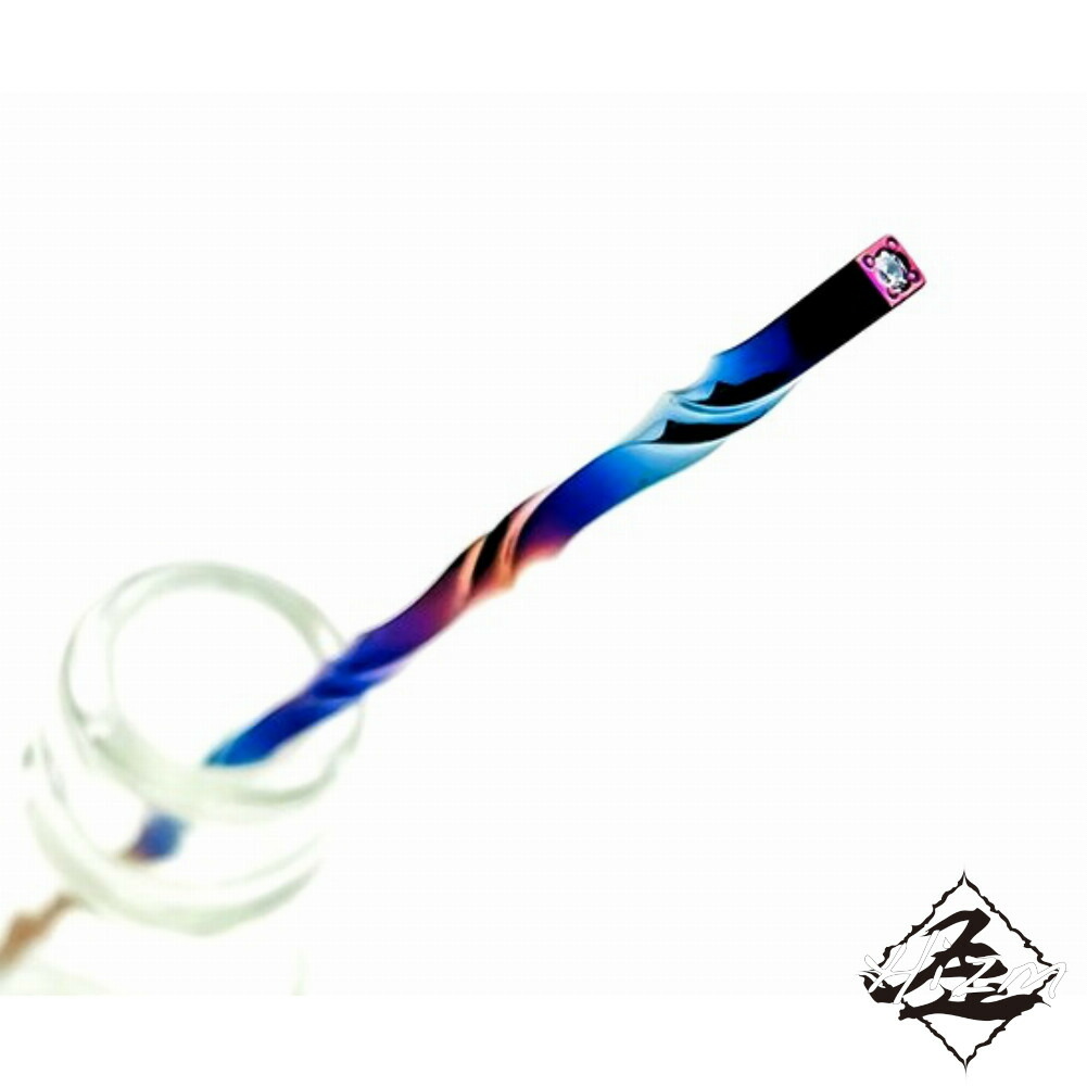Hizm チタン製 空色簪 Large 多色グラデーション×カラーチェンジガーネット 純チタン 簪 17-19cm チタンアクセサリー かんざし 髪飾り 爆買