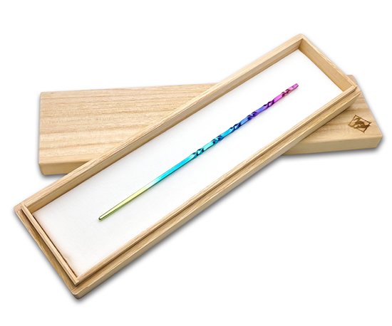 Hizm チタン製 空色簪 春色 純チタン 簪 15-18cm チタンアクセサリー