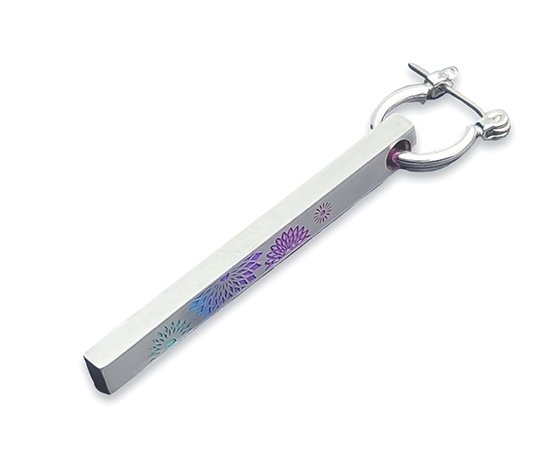 Hizm カテドラルピアス M 銀無垢 純チタン製 全長約4.3-4.8cmより選択 1パーツ イヤリング変更可 チタンアクセサリー ピアス 金属アレルギー 爆買の画像