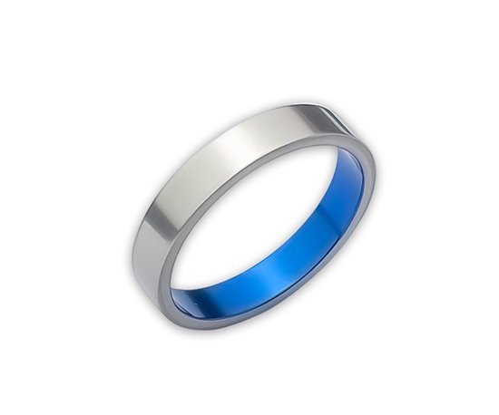 Hizm ステラライトリング 4mm 青 純チタン製 1-30号 色変更OK チタン