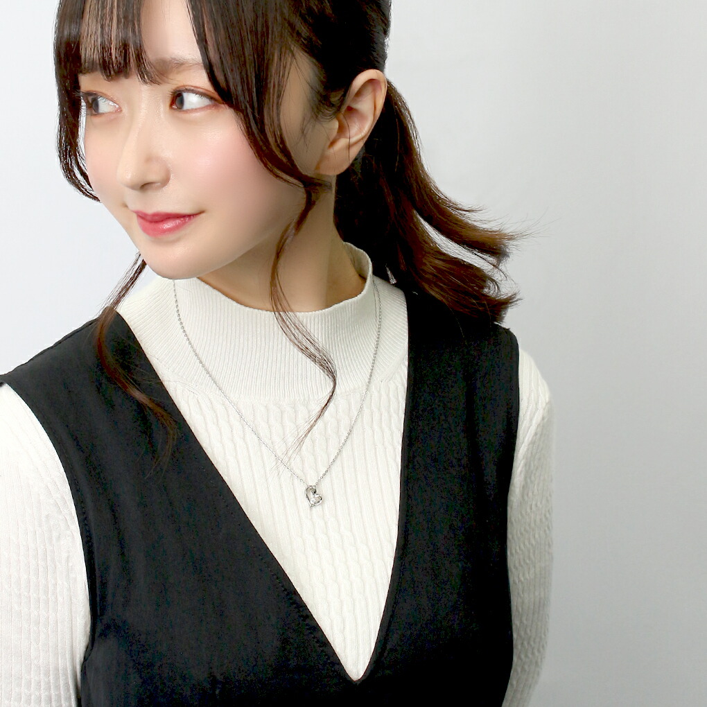 アレルギーフリー ステンレス ハート ネックレス ペンダント