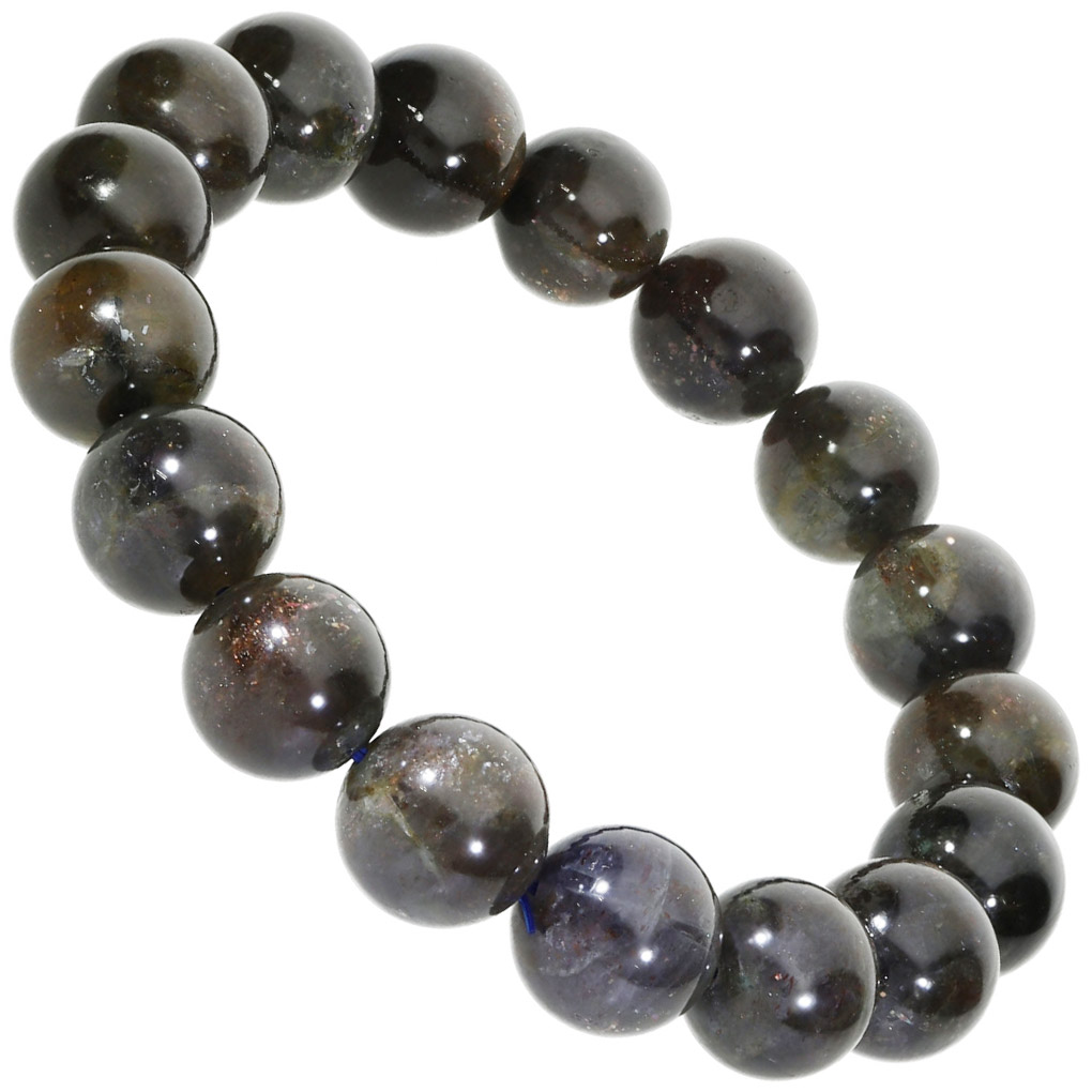 アイオライトサンストーン ブレスレット 12.5mm 19cm メンズ L