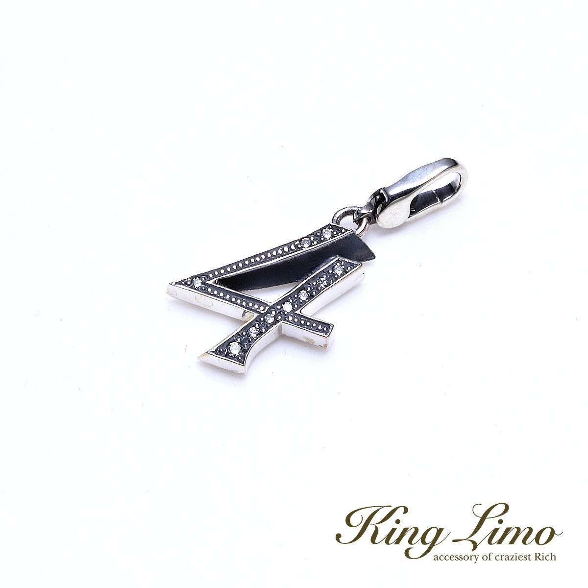 King Limo LUCKY NUMBER NO.4 ���b�L�[�i���o�[ �`���[�� (�`�F�[���Ȃ�) �K�^ �K�� ���� ���b�L�[�i���o�[ �L���O���� �V���o�[925 ����