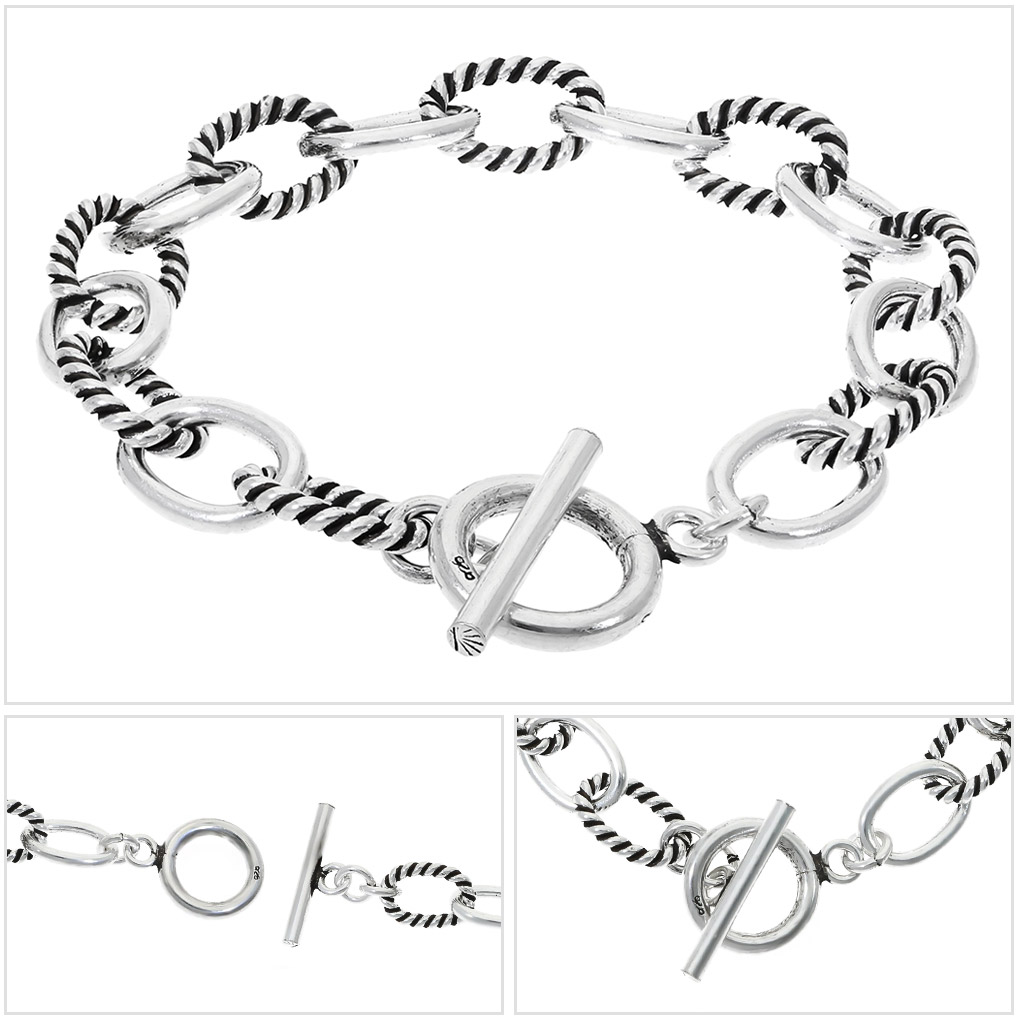 しゃもじ　シルバー925 マンテルチェーン　ブレスレット シルバー925 コンビ あずきチェーン ブレスレット シルバー マンテル T