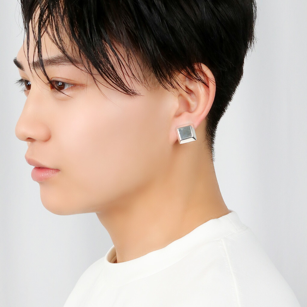 選べる4種 鏡面 白仕上げ イヤリング 1P 片耳用 シルバー 925 地金