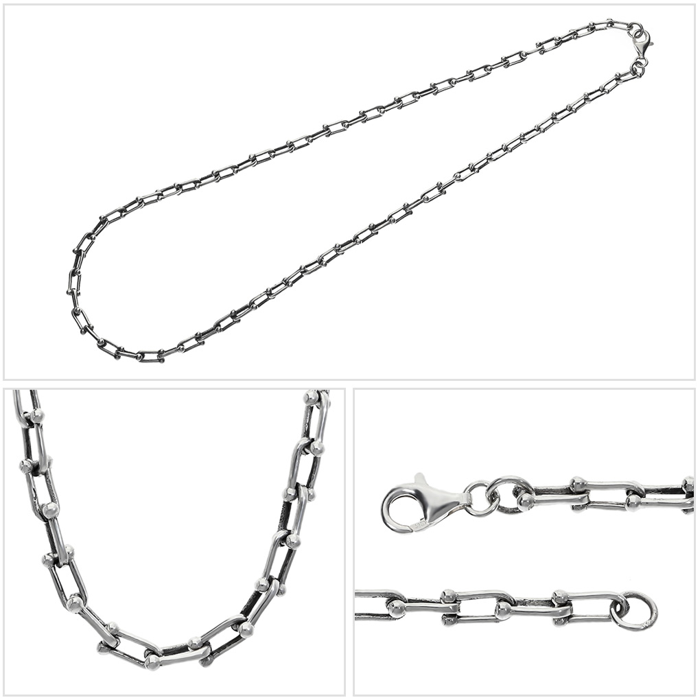 シルバー925 リンクチェーンネックレス 約50cm シルバー925 リンクチェーン ネックレス チェーン シルバー 45cm