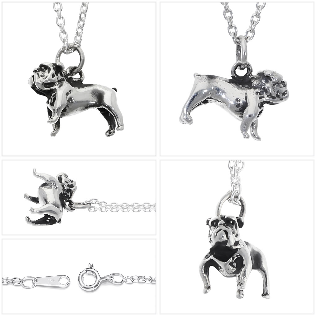 立体 ブルドッグ シルバー ネックレス ペンダント ペンダントトップ