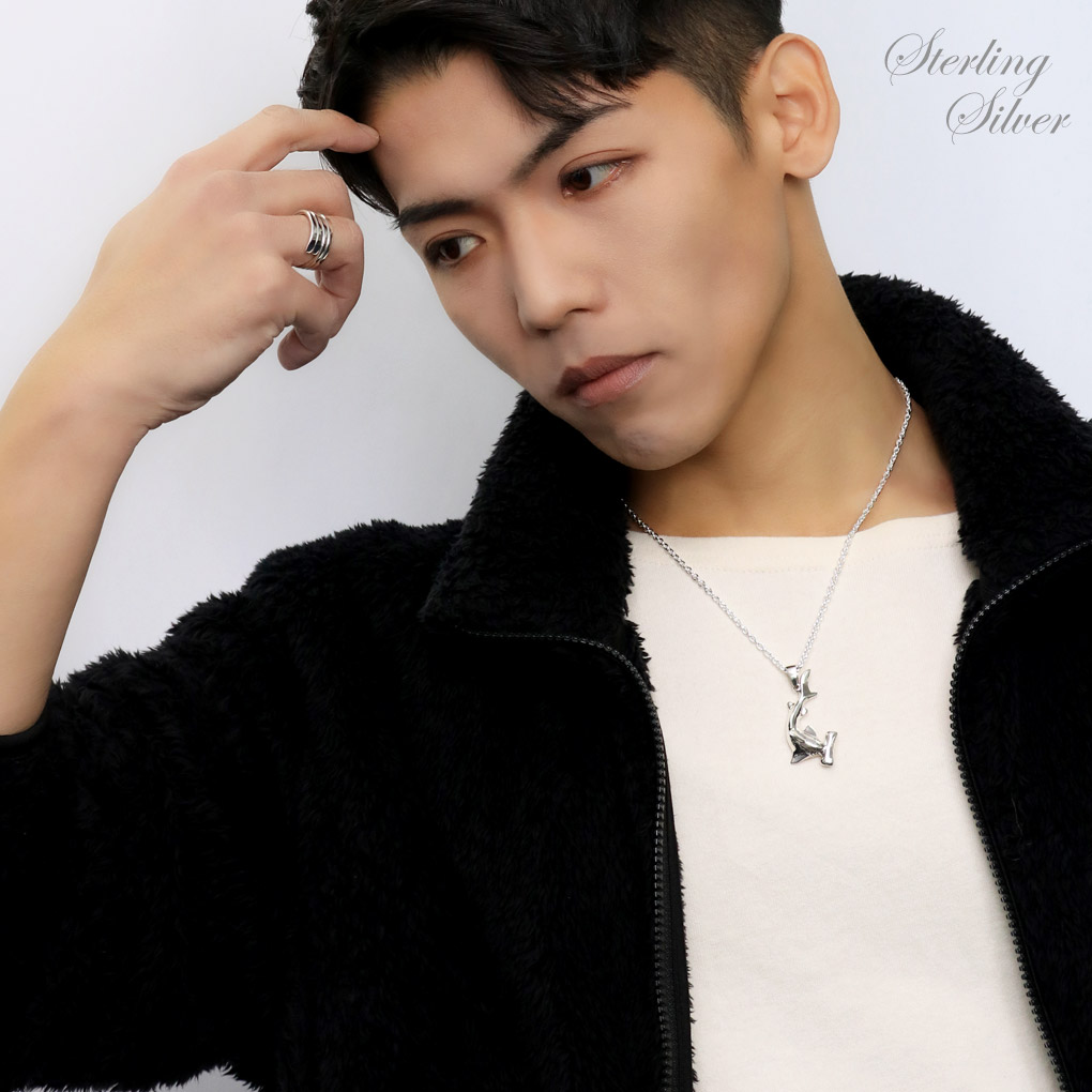 立体 サメ ハンマーヘッドシャーク シルバー ネックレス ペンダント