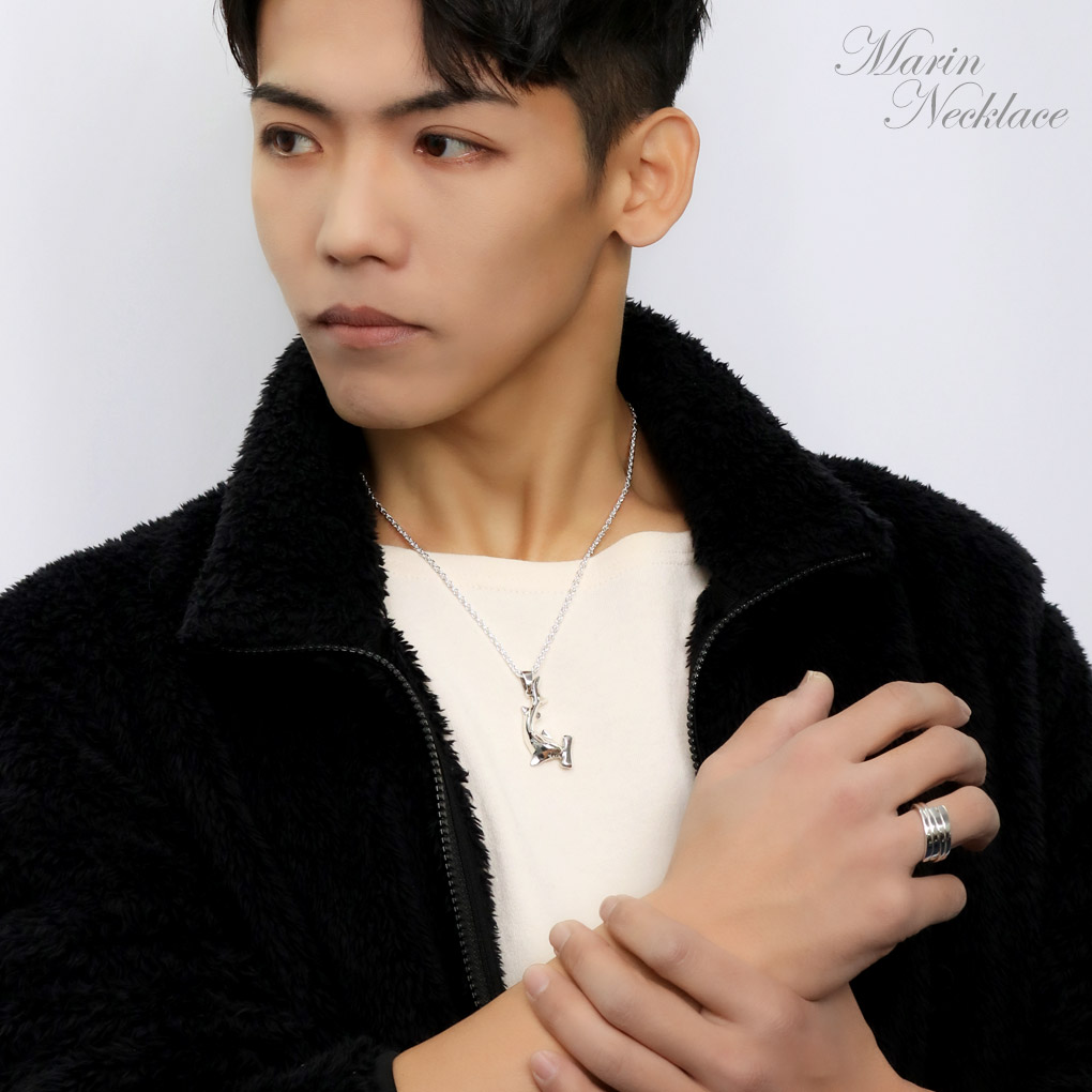 立体 サメ ハンマーヘッドシャーク シルバー ネックレス ペンダント