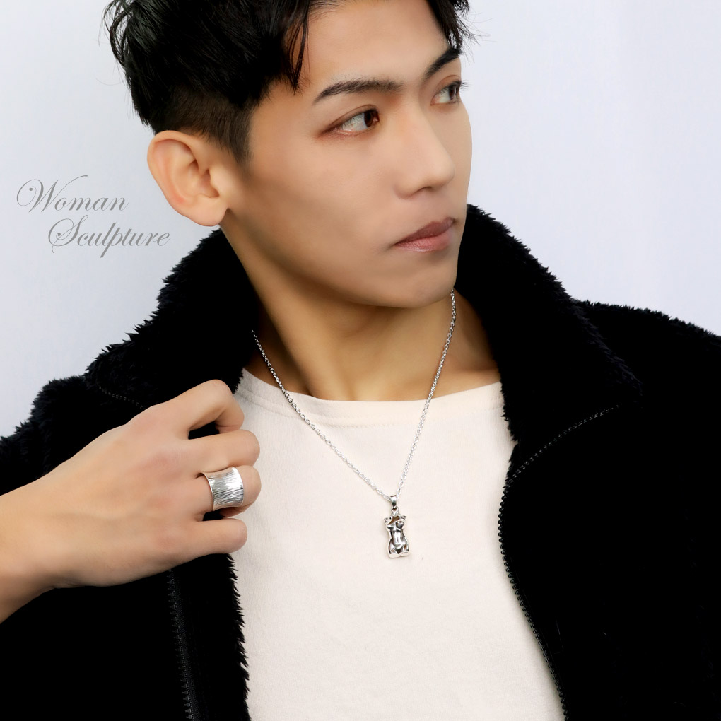 立体 裸婦像 シルバー ネックレス ペンダント ペンダントトップ