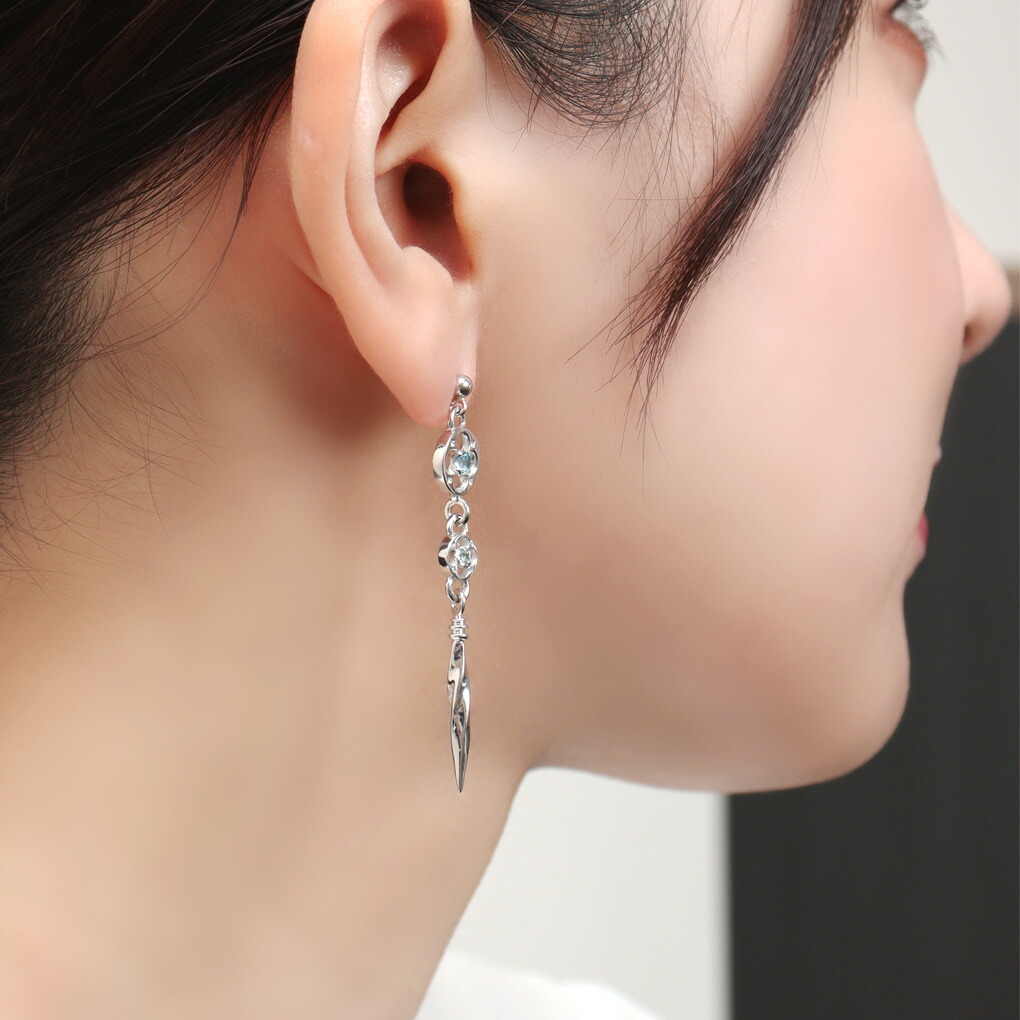 Que Crave トレーサリー フラワー ピアス 1P 片耳用 シルバー925