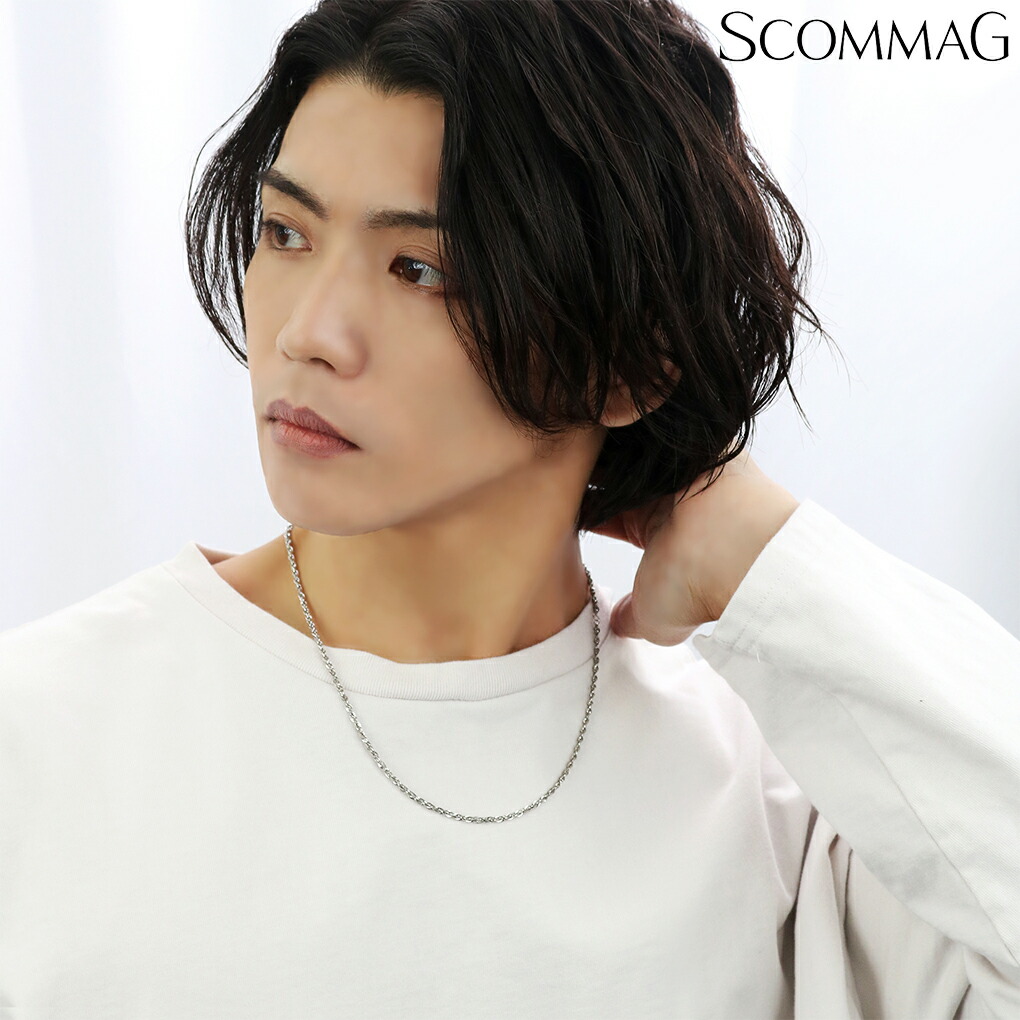 SCOMMAG スクリュー ステンレス チェーン ネックレス ステンレス