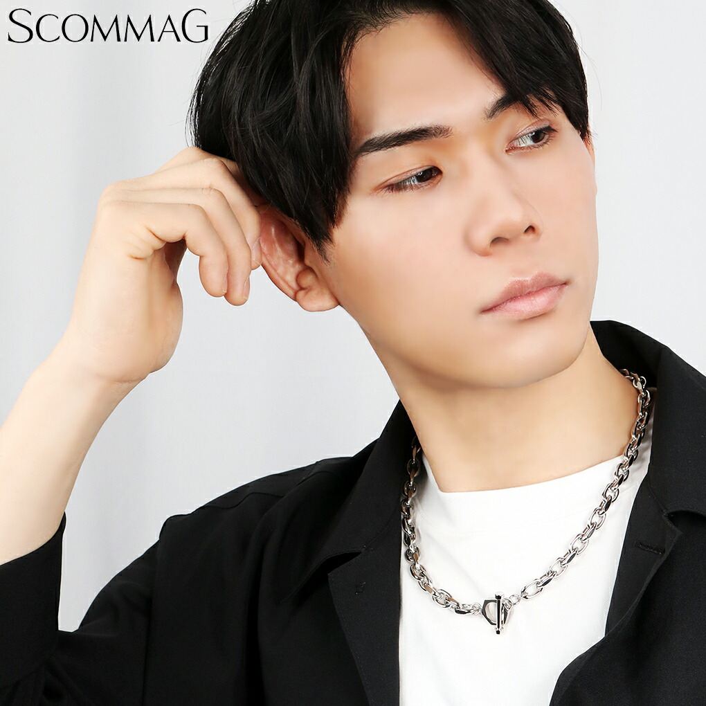 SCOMMAG マンテル ステンレス チェーン ネックレス あずき 小豆