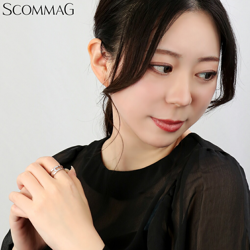 SCOMMAG インサイドアウトフレーム リング 指輪 7〜23号 ホースシュー 馬蹄 ステンレス ジルコニア ステンレスリング サージカルステンレス 爆買の画像