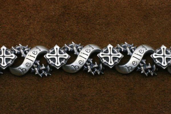 Mad Graffiti マッドグラフィティ ブラインドビリーフブレスレットシルバーアクセサリー シルバー925 チェーン シルバーブレスレット ゴシック ハード 爆買の画像
