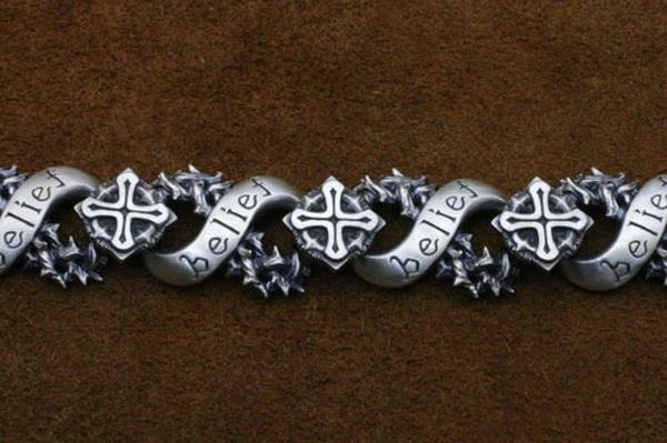 Mad Graffiti マッドグラフィティ ブラインドビリーフブレスレットシルバーアクセサリー シルバー925 チェーン シルバーブレスレット ゴシック ハード 爆買の画像