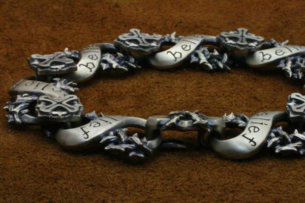 Mad Graffiti マッドグラフィティ ブラインドビリーフブレスレットシルバーアクセサリー シルバー925 チェーン シルバーブレスレット ゴシック ハード 爆買の画像